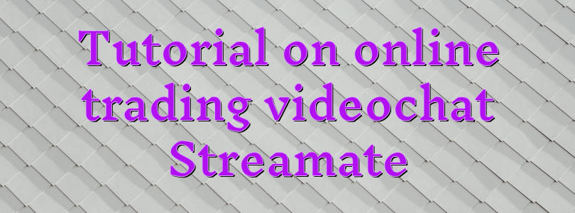 Tutorial on online trading videochat Streamate